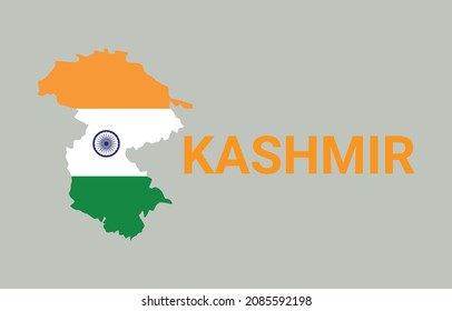 Kashmir map design vector art  