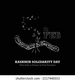 Kashmir solidarity day 5 Feb freedom concept design