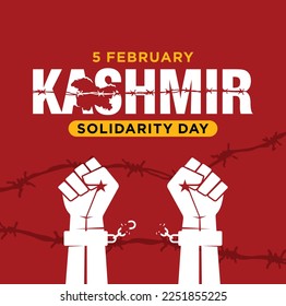 Kashmir Solidarity Day. 5th February. Vector Illustration. 