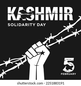 Kashmir Solidarity Day. 5th February. Vector Illustration. 