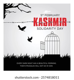 Kashmir Solidarity Day. 5th February. Concept of freedom and struggle. vector illustration design.