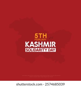 Kashmir solidarity day post design, 5th February, vector illustration.