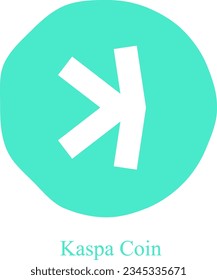 Kaspa KAS cryptocurrency logo on white background , Kaspa  blockchain technology icons vector . KAS token background 