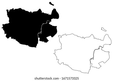 Kassel City (Federal Republic of Germany) map vector illustration, City of Cassel map