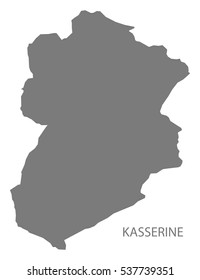 Kasserine Tunisia Map in grey