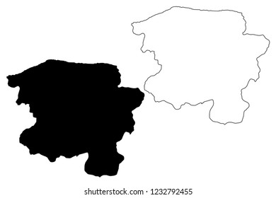 Kastamonu (Provinces of the Republic of Turkey) map vector illustration, scribble sketch Kastamonu ili map