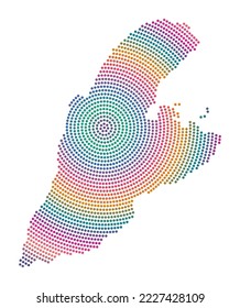 Kastellorizo dotted map. Digital style shape of Kastellorizo. Tech icon of the island with gradiented dots. Astonishing vector illustration.