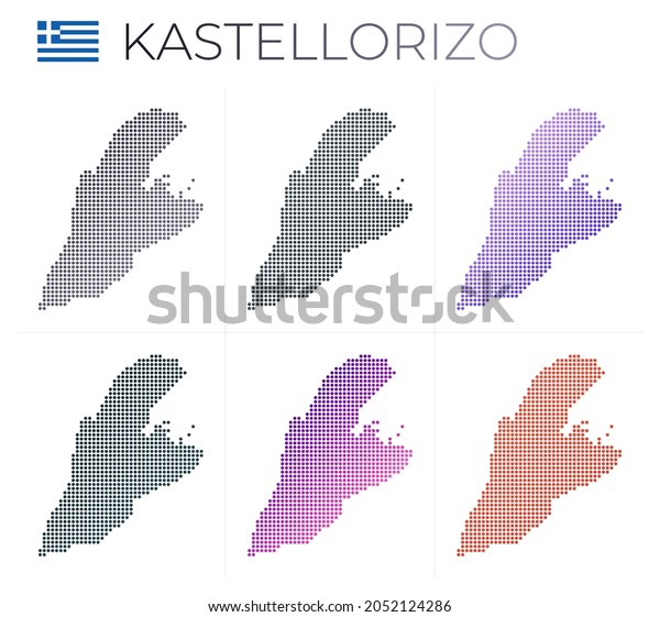 Kastellorizo Dotted Map Set Map Kastellorizo Stock Vector Royalty Free   Kastellorizo Dotted Map Set Style 600w 2052124286 