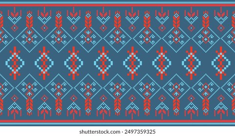 kat Flower Pattern Ethnic Geometric native tribal boho motif aztec textile fabric carpet mandalas African