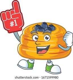 Kataifi presented in cartoon character design with Foam finger