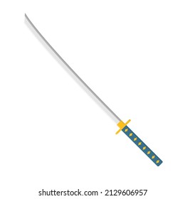 Ilustración plana de Katana. Limpiar elemento de diseño de iconos en fondo blanco aislado