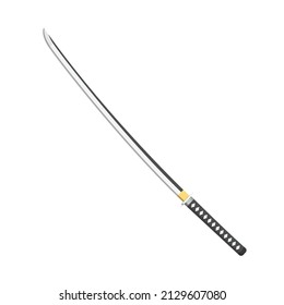 Katana Flat Illustration. Clean Icon Design Element on Isolated White Background