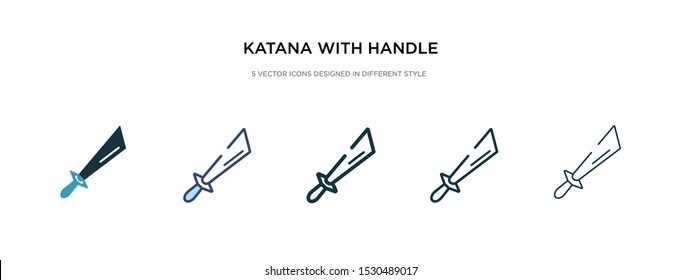 katana with handle icon in different style vector illustration. two colored and black katana with handle vector icons designed in filled, outline, line and stroke style can be used for web, mobile,