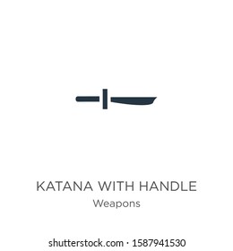 Katana with handle icon vector. Trendy flat katana with handle icon from weapons collection isolated on white background. Vector illustration can be used for web and mobile graphic design, logo, eps10