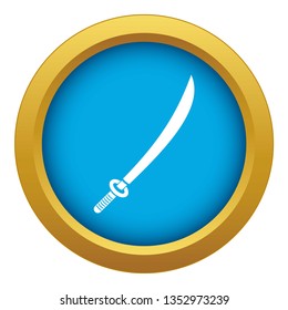 Katana icon blue vector isolated on white background for any design
