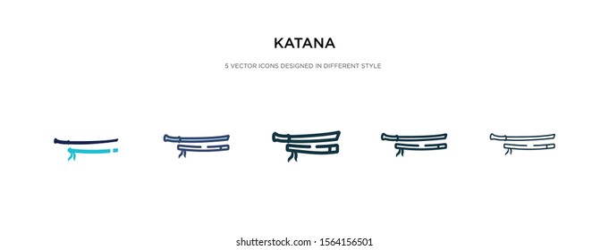 katana icon in different style vector illustration. two colored and black katana vector icons designed in filled, outline, line and stroke style can be used for web, mobile, ui