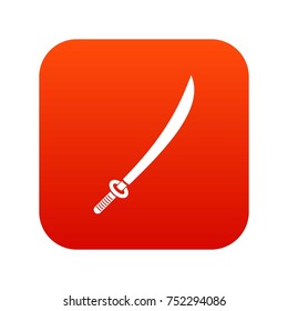 Katana icon digital red for any design isolated on white vector illustration