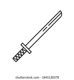 Katana Symbol-Element der Waffe Symbol für mobile Konzept und Web-Apps. Thin Line Katana Icon kann für Web und Mobile verwendet werden. Premium-Symbol auf weißem Hintergrund