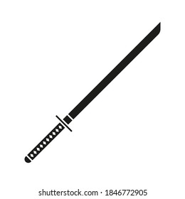 icono katana de icono de arma para concepto móvil y aplicaciones web. Icono de katana de línea delgada se puede usar para web y móvil. Icono premium sobre fondo blanco