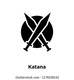 Katana icon vector isolated on white background, logo concept of Katana sign on transparent background, filled black symbol