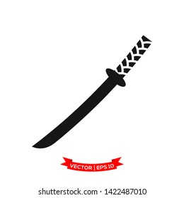 katana icon vector logo template, samurai sword icon 
