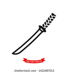 katana icon vector logo template, samurai sword icon 