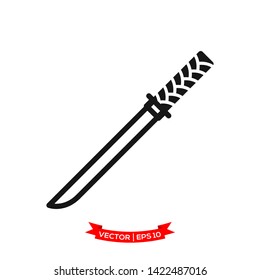 katana icon vector logo template, samurai sword icon 