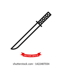 katana icon vector logo template, samurai sword icon 