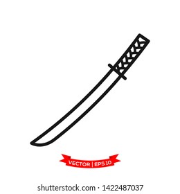 katana icon vector logo template, samurai sword icon 