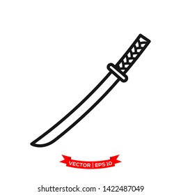 katana icon vector logo template, samurai sword icon 
