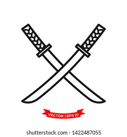 katana icon vector logo template, samurai sword icon 