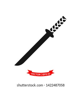 katana icon vector logo template, samurai sword icon 