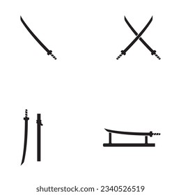katana icon vector template illustration logo design