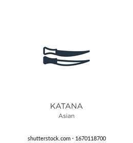 Katana icon vector. Trendy flat katana icon from asian collection isolated on white background. Vector illustration can be used for web and mobile graphic design, logo, eps10