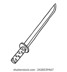 katana illustration sketch outline vector	