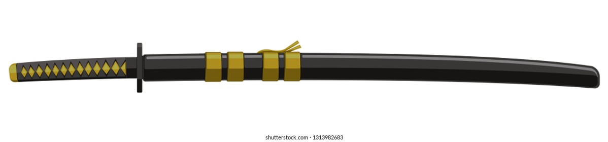 Katana Japanese Sword Illustration Samurais Weapon Stock Vector ...