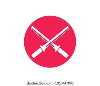 katana, japanese swords vector icon