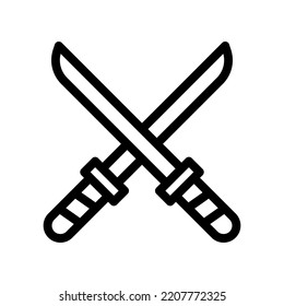 katana line icon illustration vector graphic