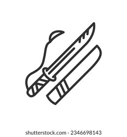 Katana, linear icon. Line with editable stroke