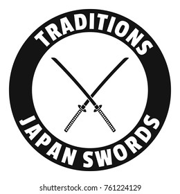 Katana logo. Simple illustration of katana vector logo for web
