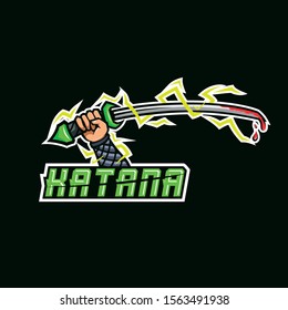 katana mascot logo design vector illustrator