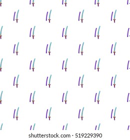 Katana pattern. Cartoon illustration of katana vector pattern for web