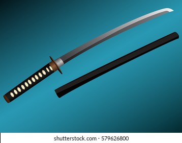 Katana samurai sword graphic vector