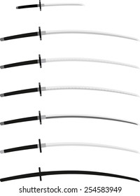 katana samurai swords vector illustration