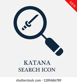 Katana search icon. Editable Katana search icon for web or mobile.