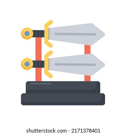Icono plano del vector Katana para web aislado en fondo blanco archivo EPS 10