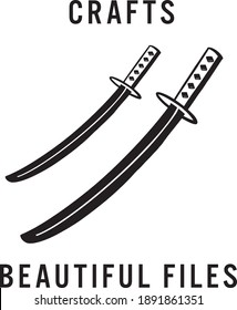 Katana sword black cute crafts beautiful files vector