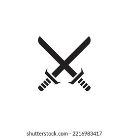 katana sword crossed icon symbol vector illustration