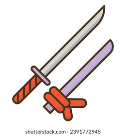 Katana sword icon vector on trendy design