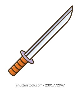 Vector de icono de la espada de Katana en el diseño de moda